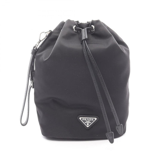 Prada Pouch Re-Nylon Black Nylon Saffiano Leather Mini Bag