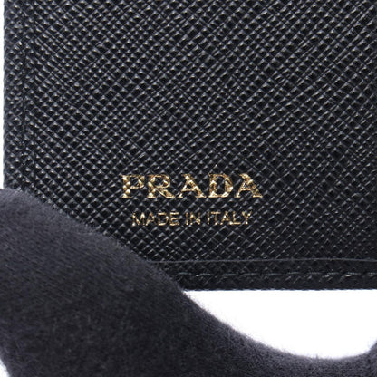 Prada Bifold Wallet Saffiano Triang Black Leather — view 5