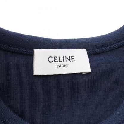 Celine Short Sleeve T-Shirt Triomphe Navy Off White Cotton — view 3