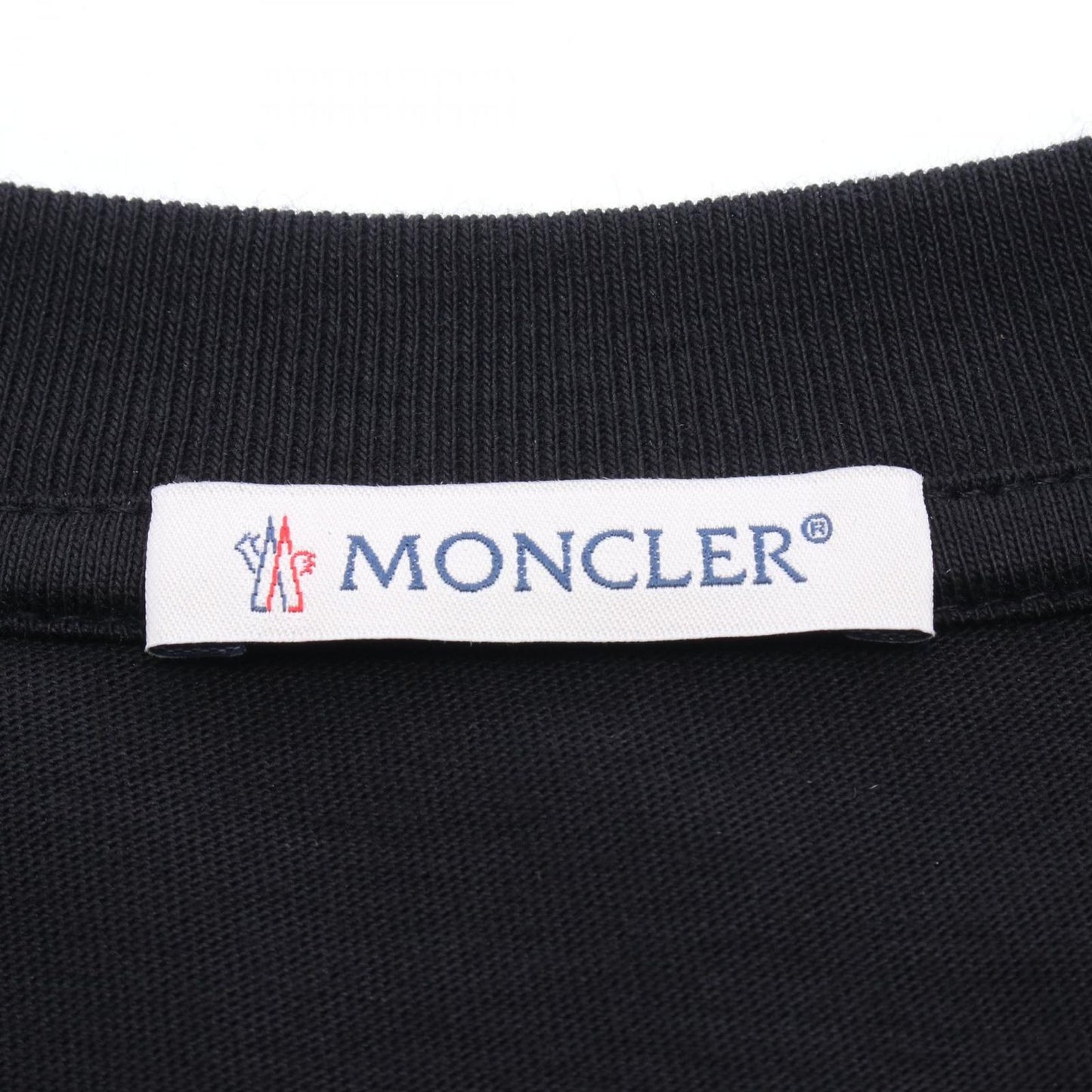 Moncler Short Sleeve T-Shirt SS Logo Embroidery Black Cotton — view 3