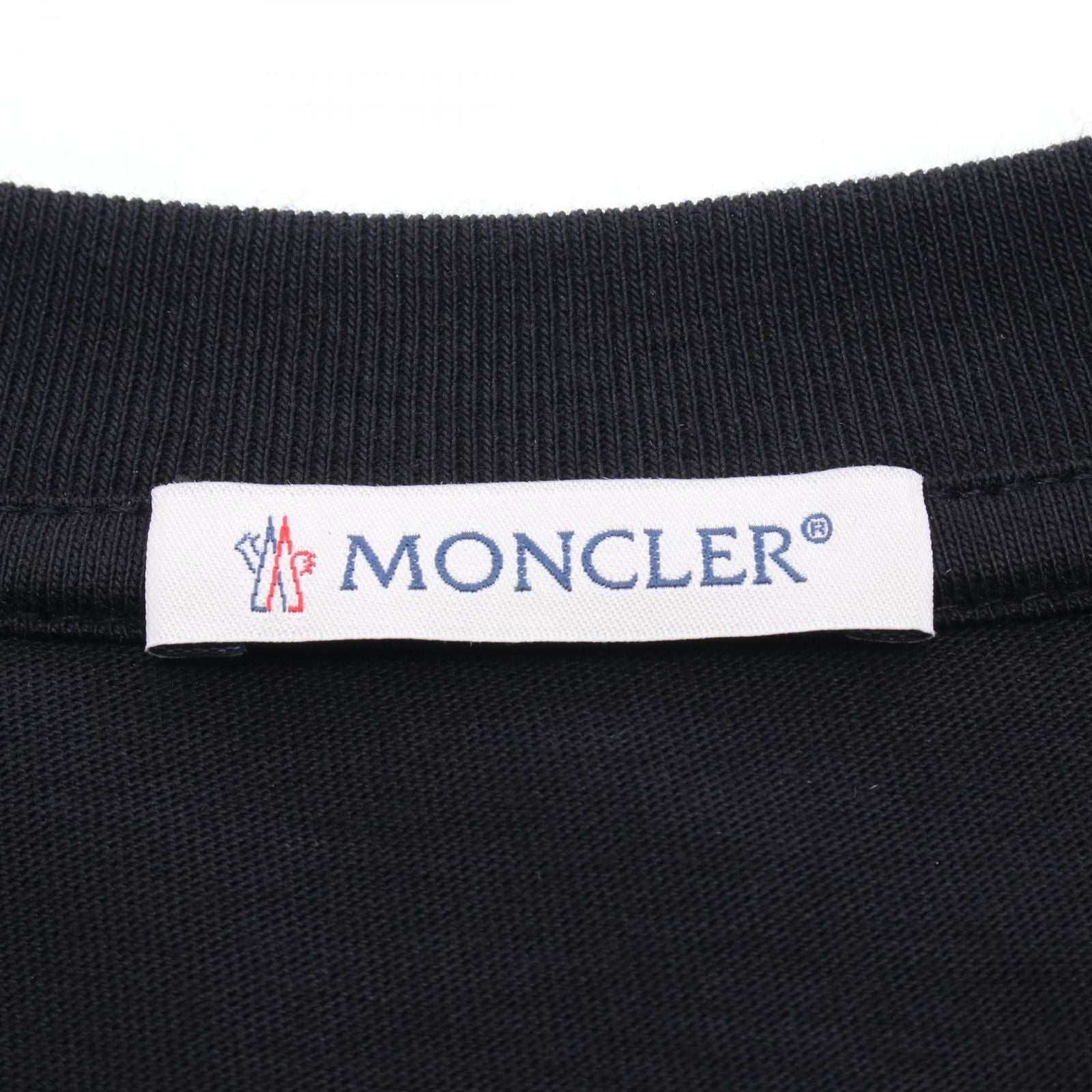 Moncler Short Sleeve T-Shirt SS Logo Embroidery Black Cotton — view 3