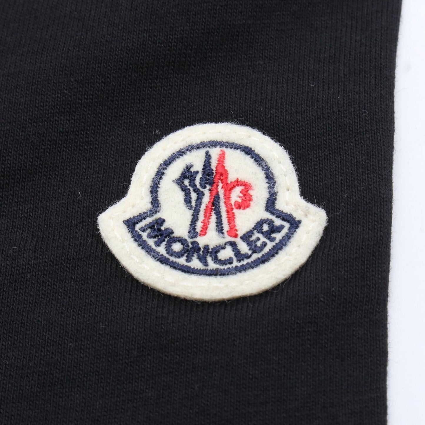 Moncler Short Sleeve T-Shirt SS Logo Embroidery Black Cotton — view 5