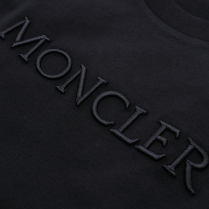 Moncler Short Sleeve T-Shirt SS Logo Embroidery Black Cotton — view 6
