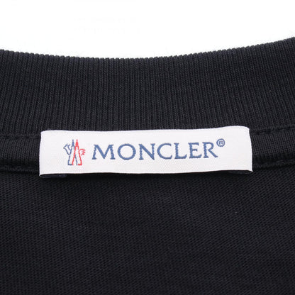 Moncler Short Sleeve T-Shirt SS Logo Embroidery Black Cotton — view 3