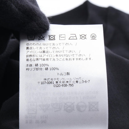 Moncler Short Sleeve T-Shirt SS Logo Embroidery Black Cotton — view 4