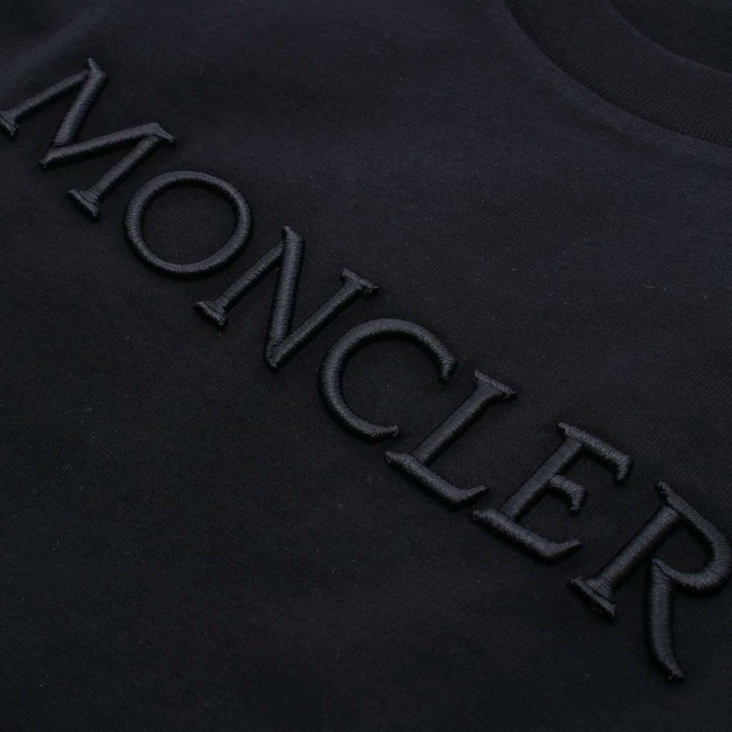 Moncler Short Sleeve T-Shirt SS Logo Embroidery Black Cotton — view 6
