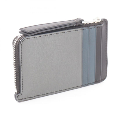 Loewe Coin Case Puzzle Card Asphalt Gray Storm Blue Leather Holder — view 2