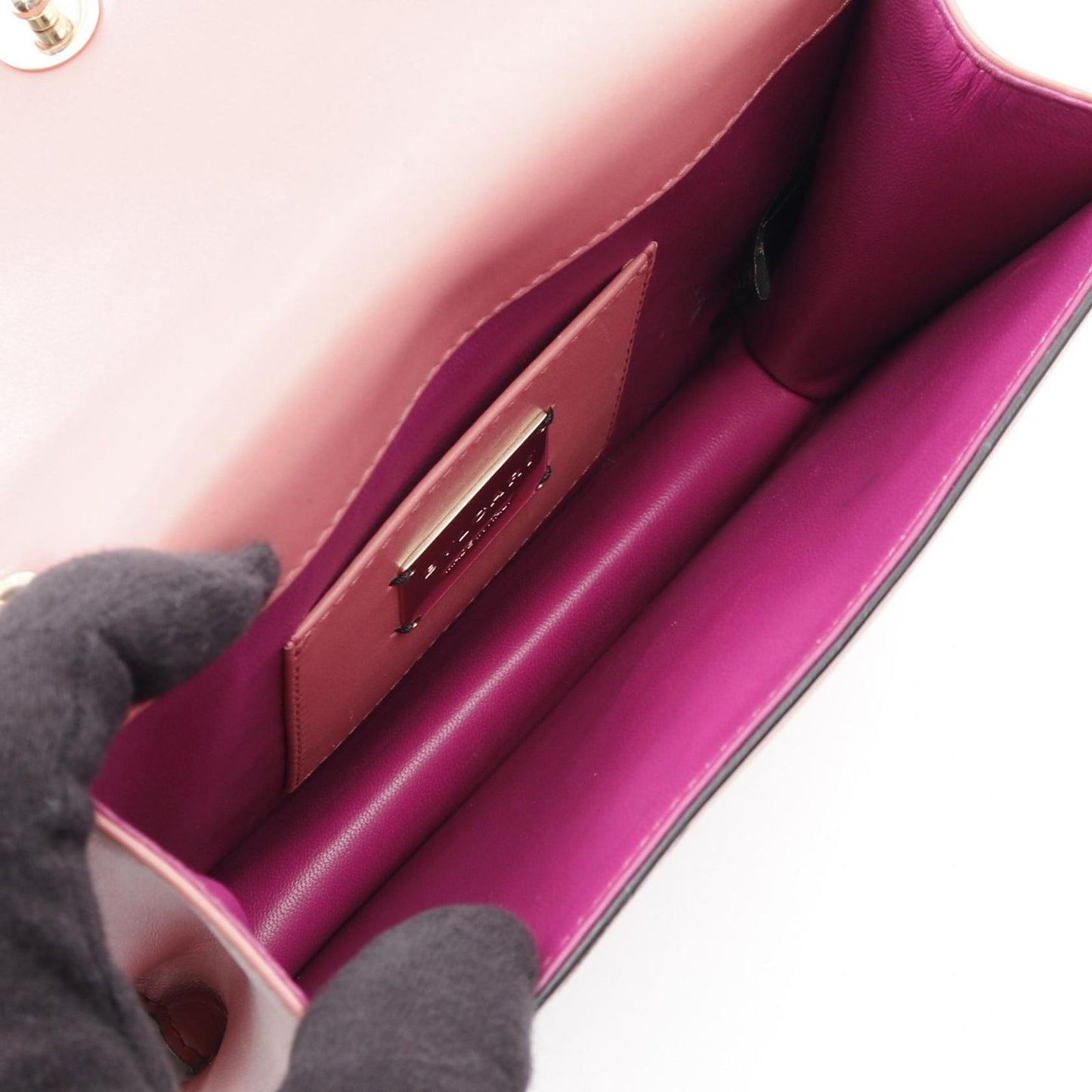 Bvlgari Shoulder Bag Serpenti Forever Mauve Pink Leather Chain — view 3