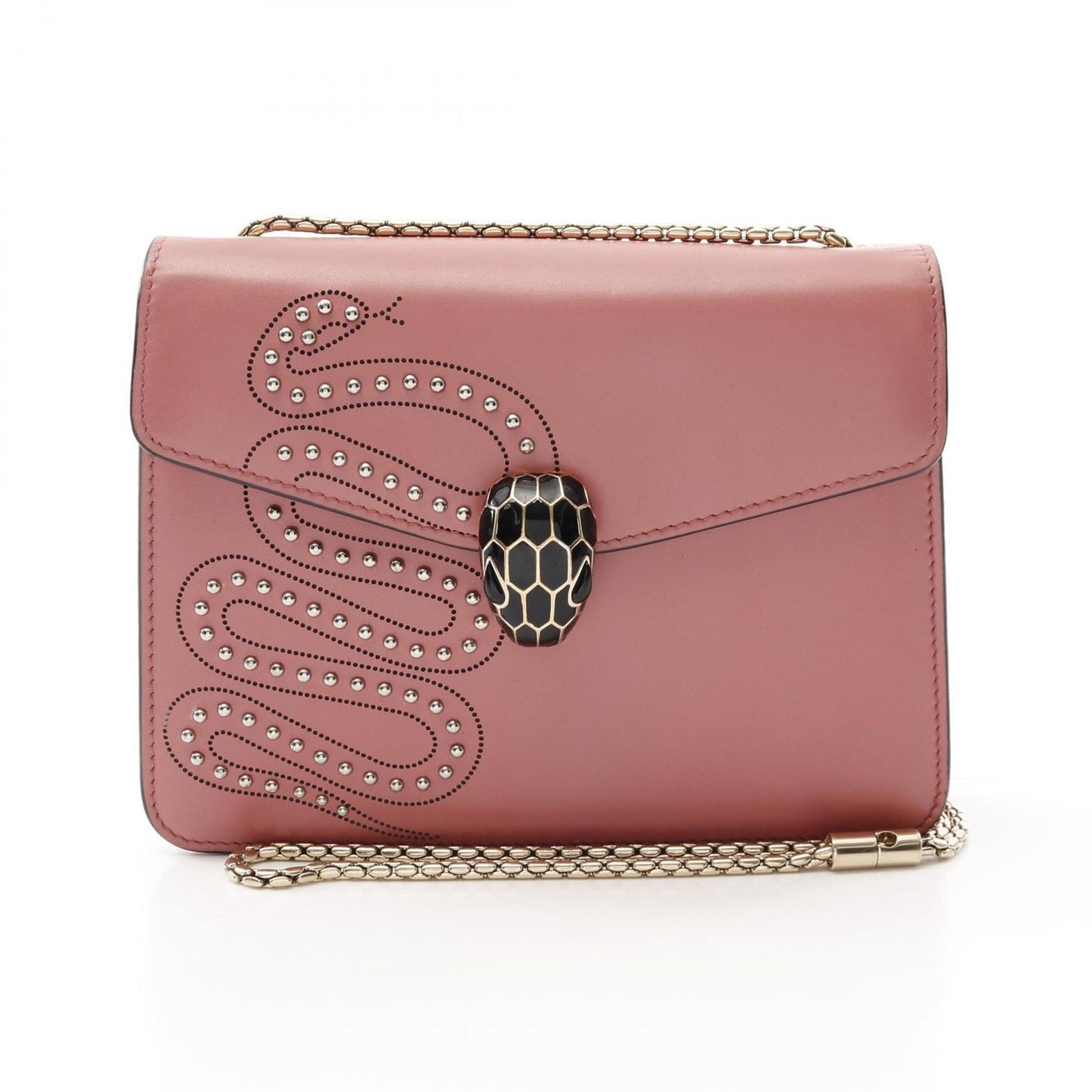 Bvlgari Shoulder Bag Serpenti Forever Mauve Pink Leather Chain