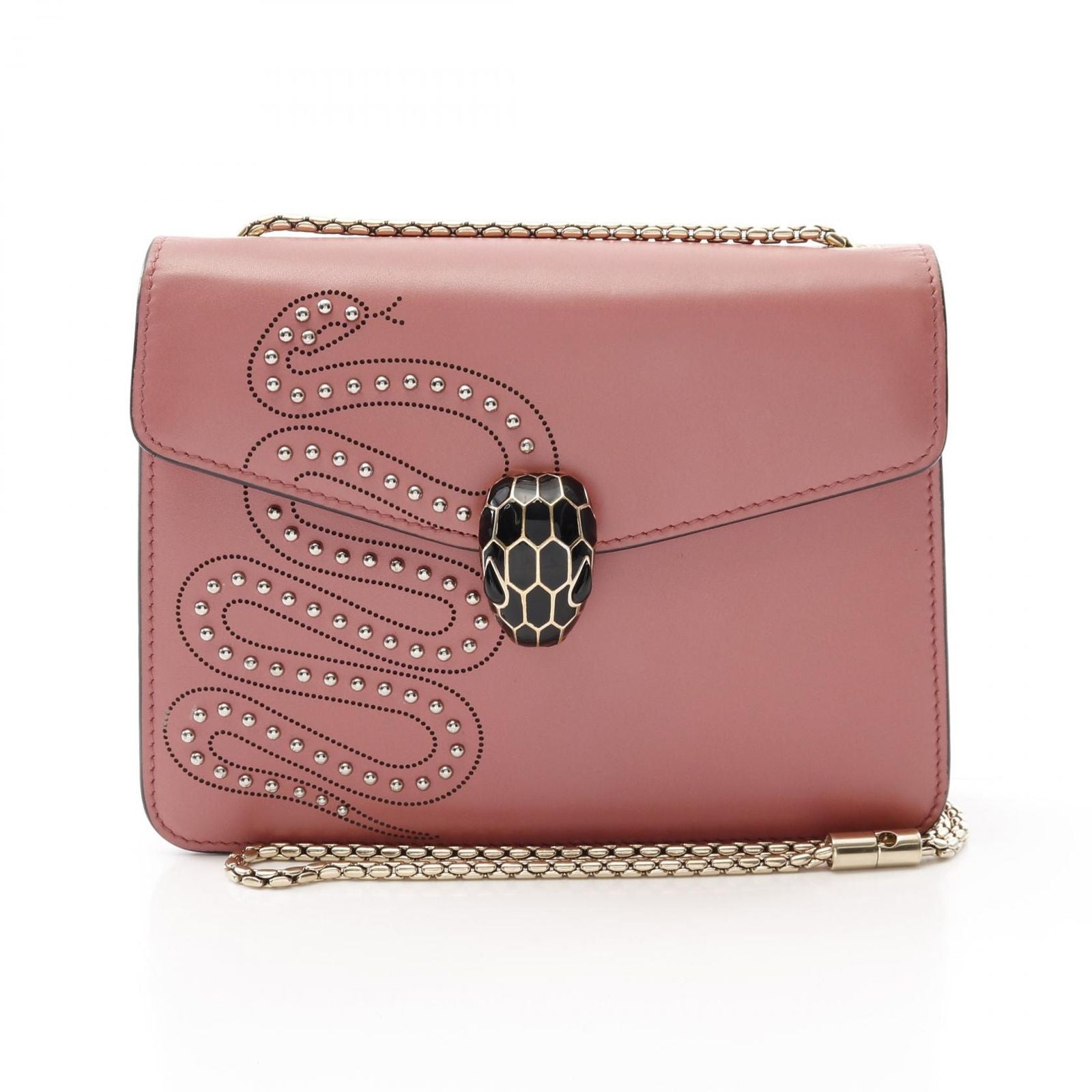 Bvlgari Shoulder Bag Serpenti Forever Mauve Pink Leather Chain