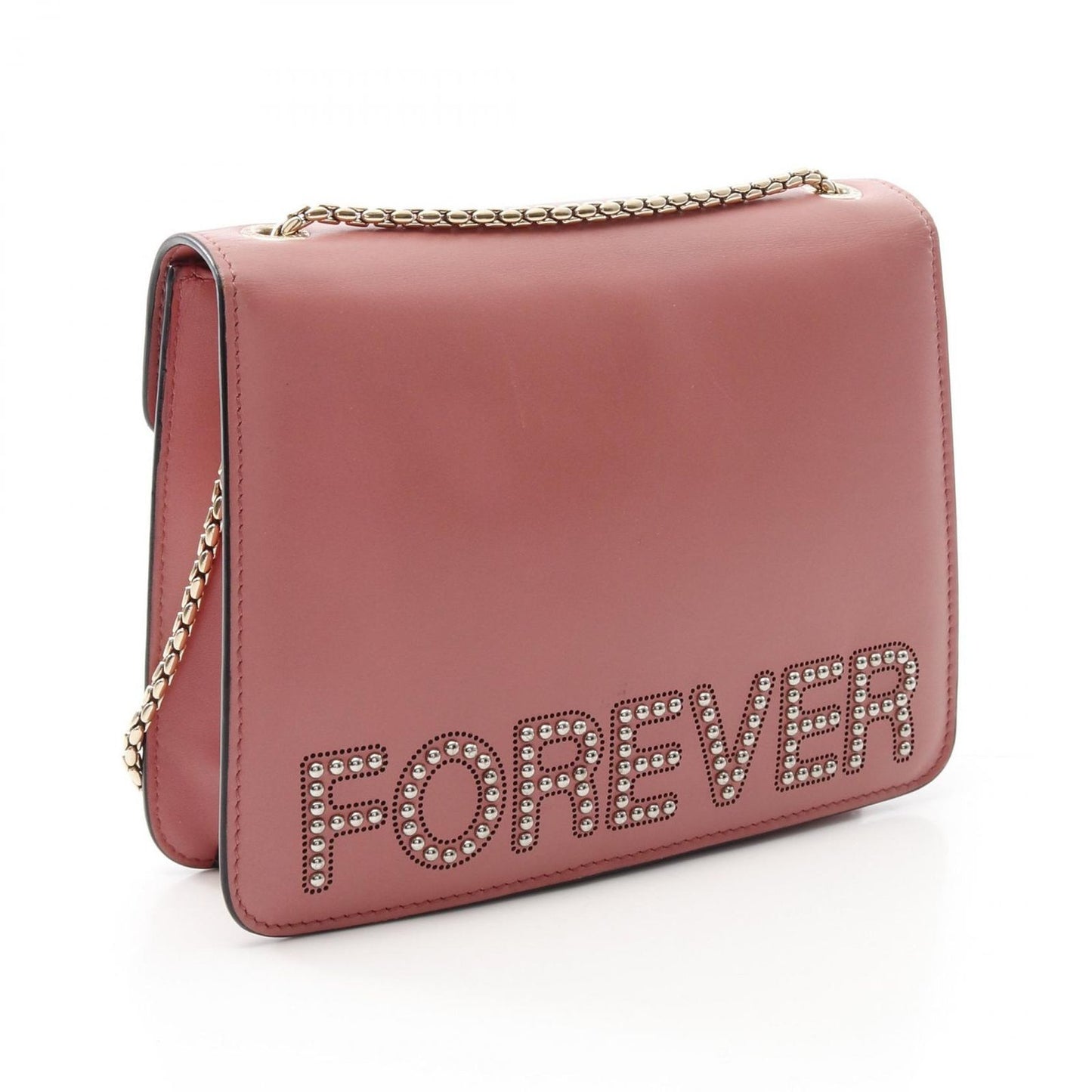 Bvlgari Shoulder Bag Serpenti Forever Mauve Pink Leather Chain — view 2