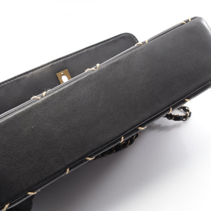 Chanel Shoulder Bag Wild Stitch Black Leather Chain — view 8