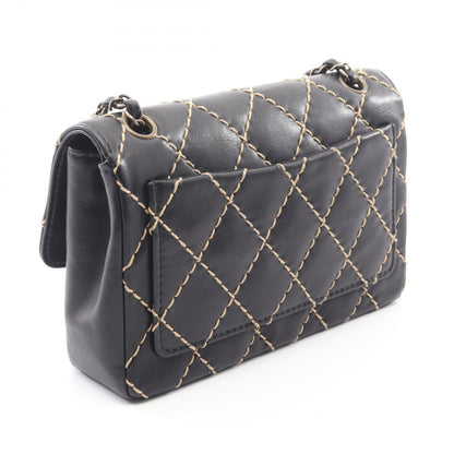 Chanel Shoulder Bag Wild Stitch Black Leather Chain — view 2