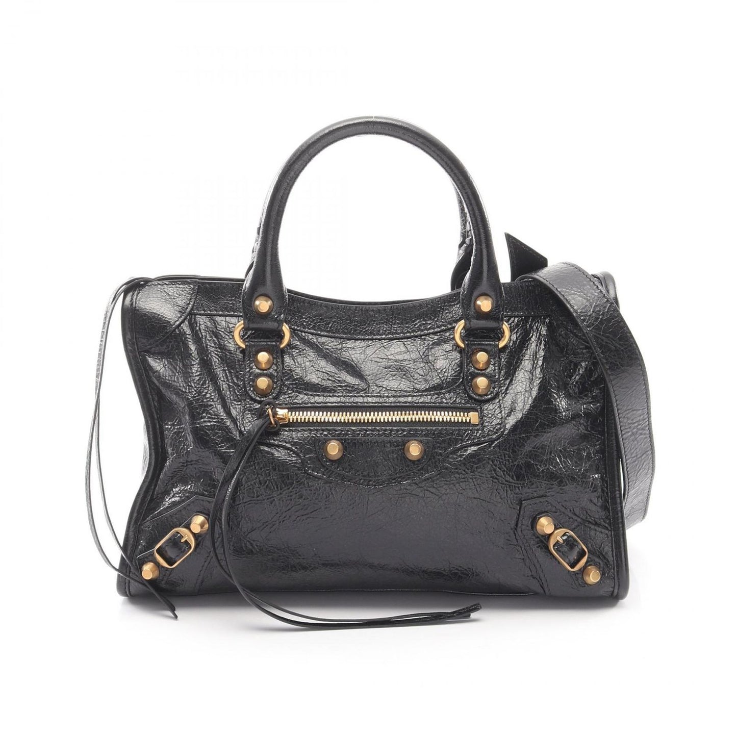 Balenciaga Handbag City Small 2-Way Black Leather