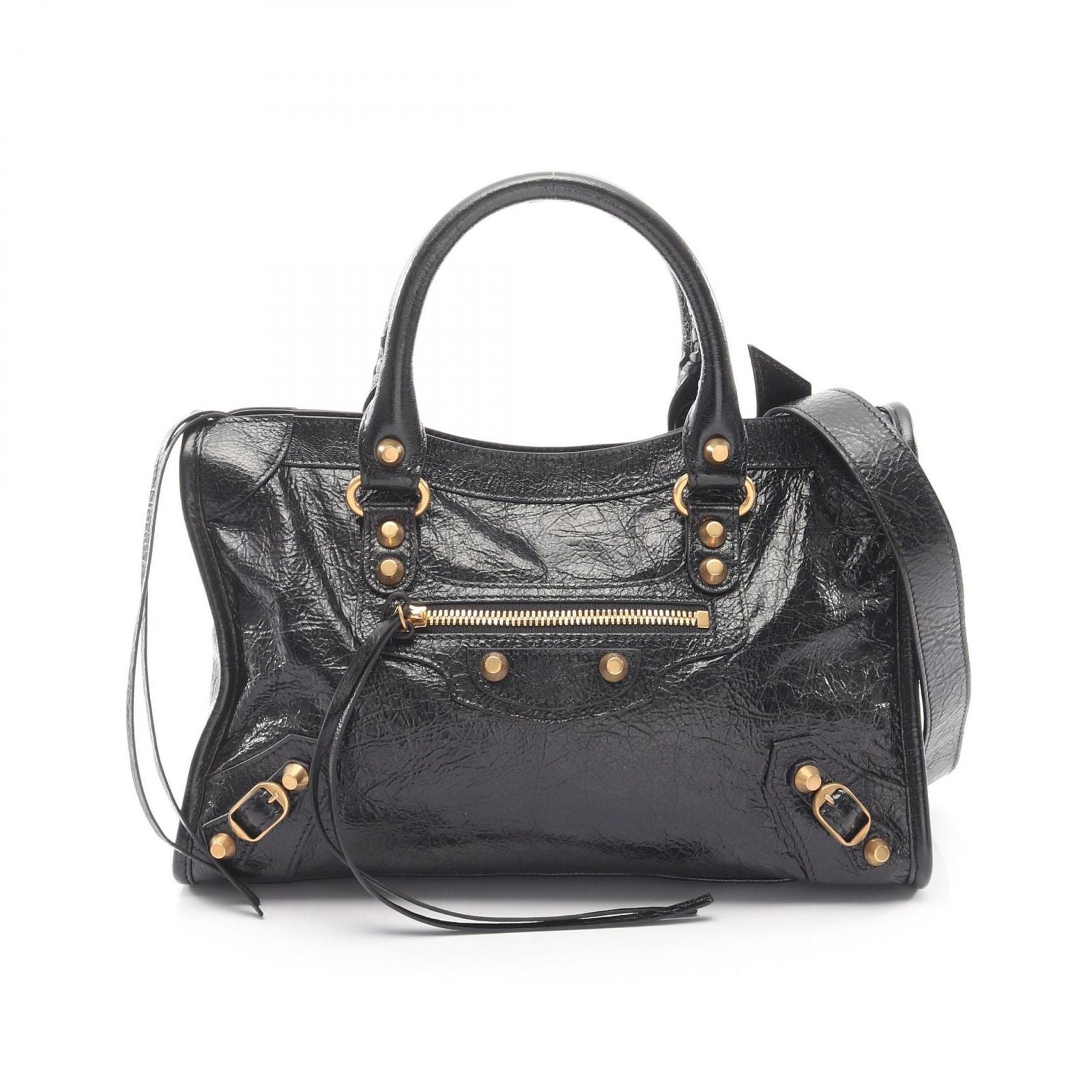 Balenciaga Handbag City Small 2-Way Black Leather