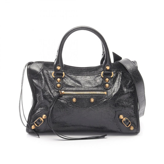 Balenciaga Handbag City Small 2-Way Black Leather