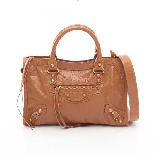 Balenciaga Handbag City Small 2-Way Camel Leather