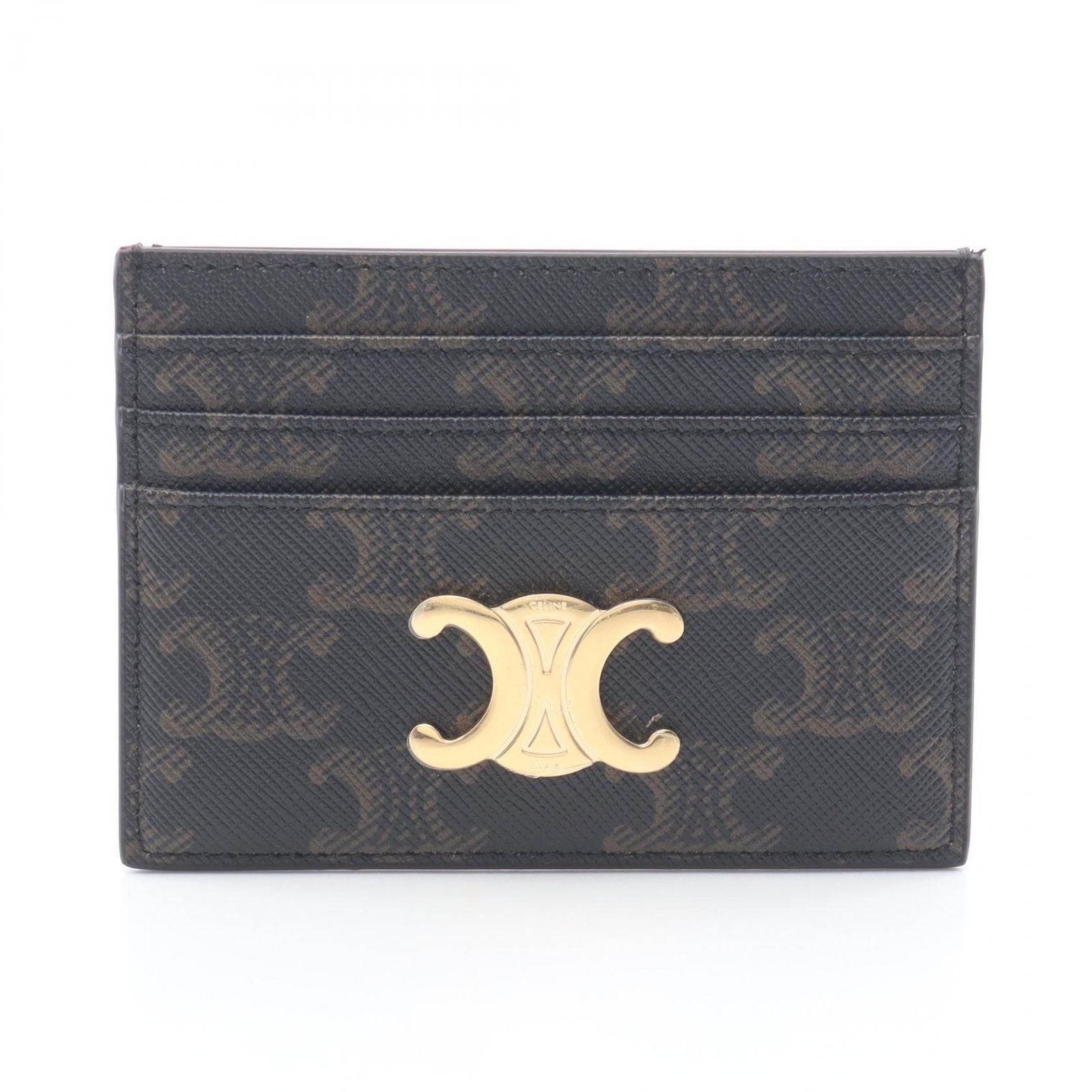 Celine Card Case Triomphe Holder Tan