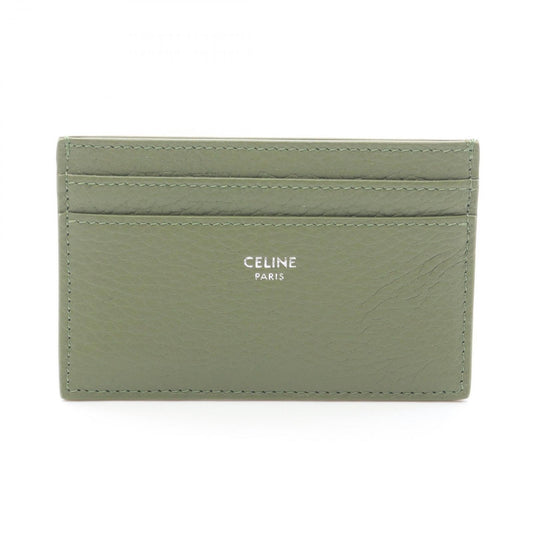 Celine Card Case Holder Light Khaki Leather