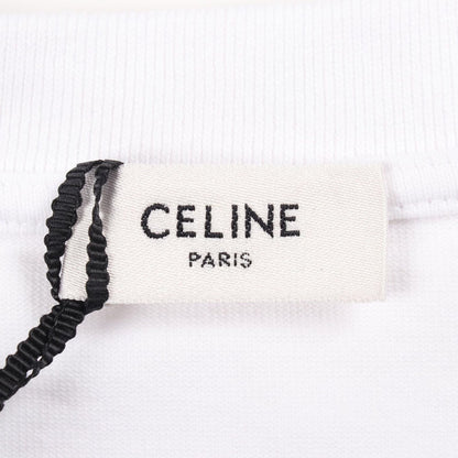 Celine Short Sleeve T-Shirt Triomphe Louis White Cotton — view 3