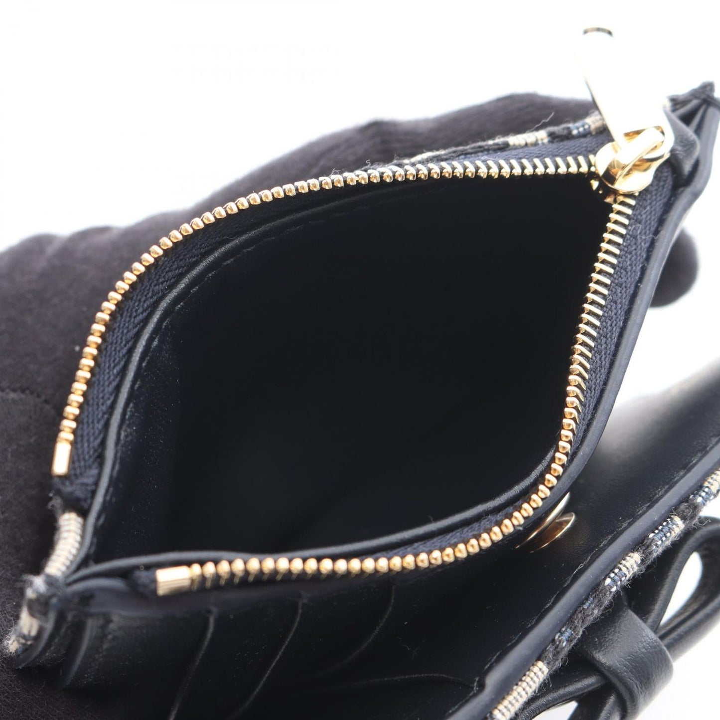 Dior Bifold Wallet Oblique Bow Dahlia Blue Canvas Leather — view 4