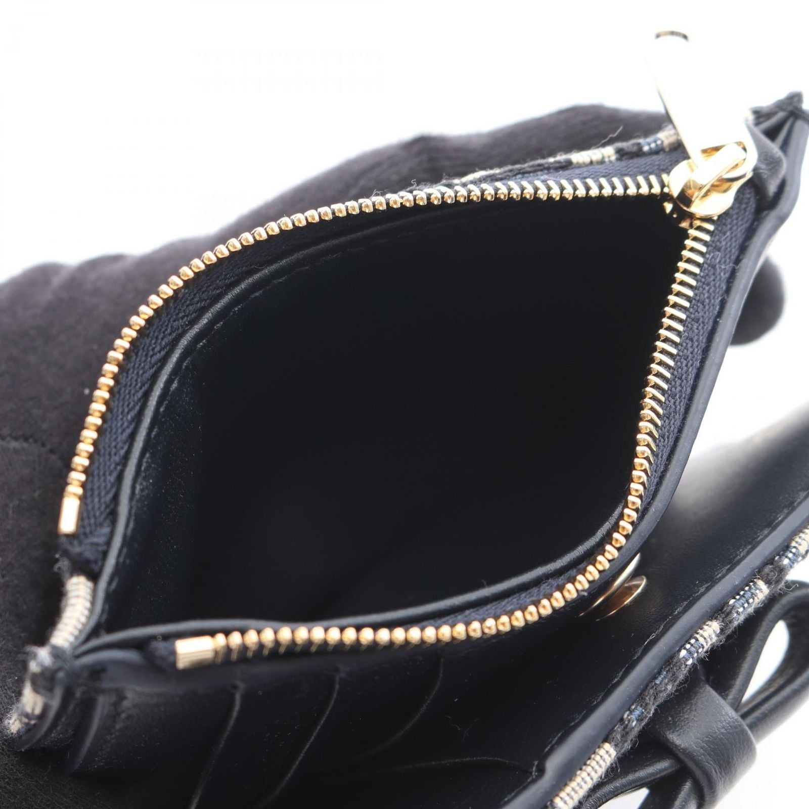 Dior Bifold Wallet Oblique Bow Dahlia Blue Canvas Leather — view 4