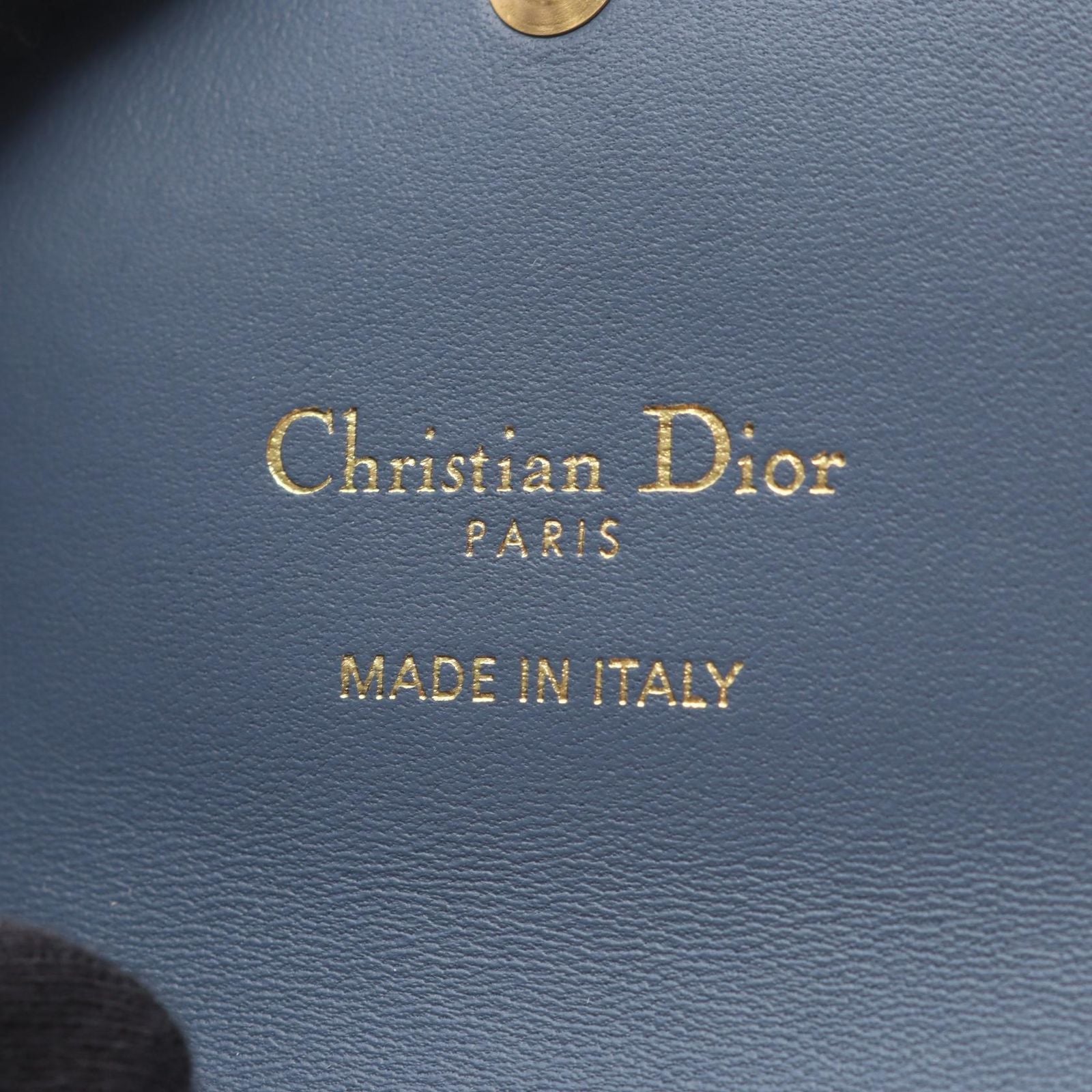 Dior Trifold Wallet Jolie Hibiscus Cannage Blue Leather — view 5