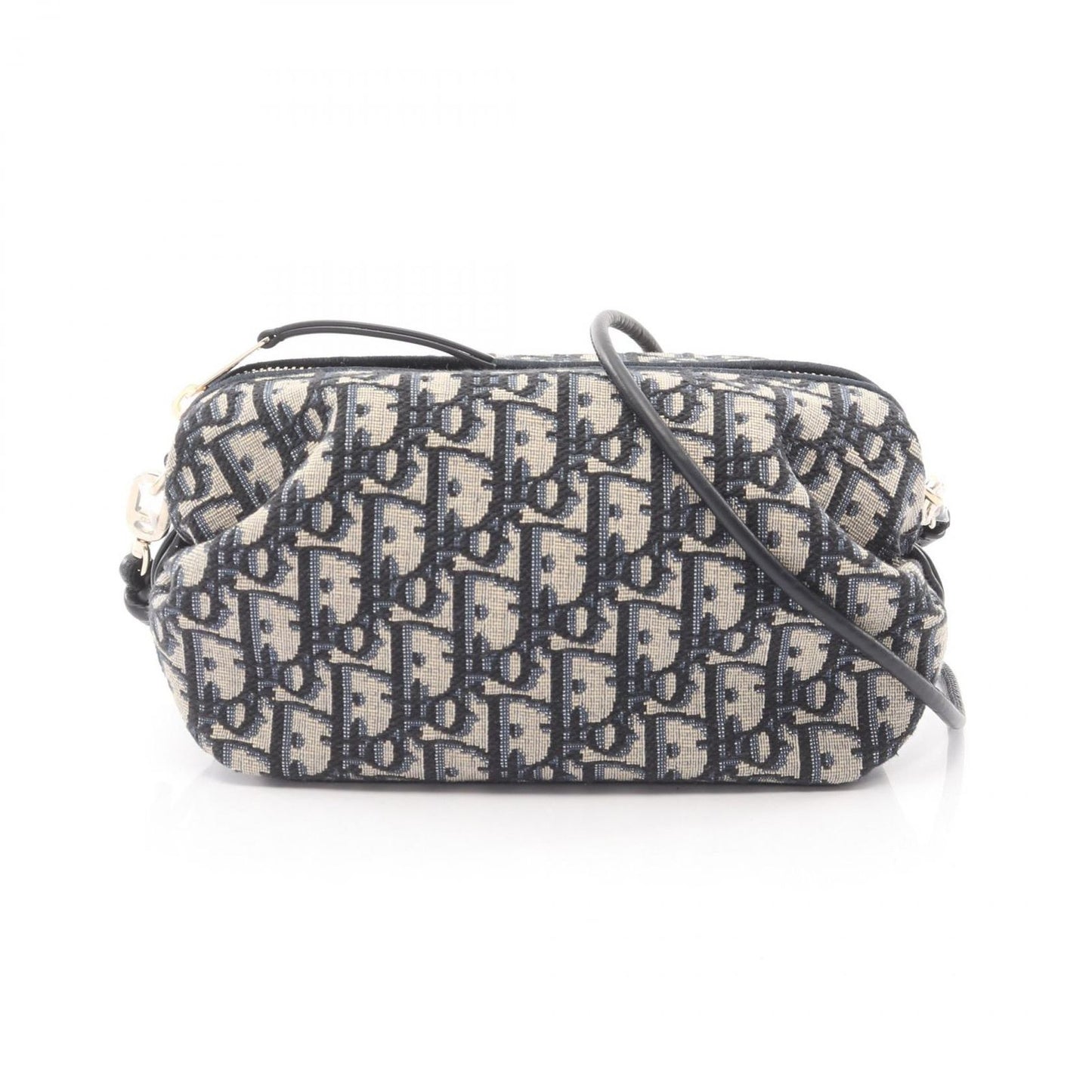 Dior Shoulder Bag Bow Oak Blue Canvas Leather