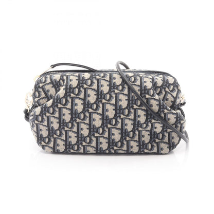 Dior Shoulder Bag Bow Oak Blue Canvas Leather