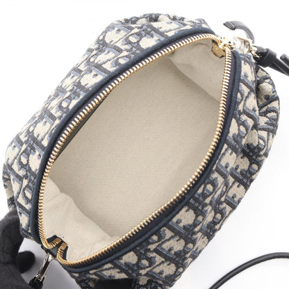 Dior Shoulder Bag Bow Oak Blue Canvas Leather — view 3