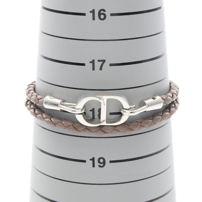 Dior Bracelet CD Icon Braid Leather Double Brown Stainless Steel — view 6