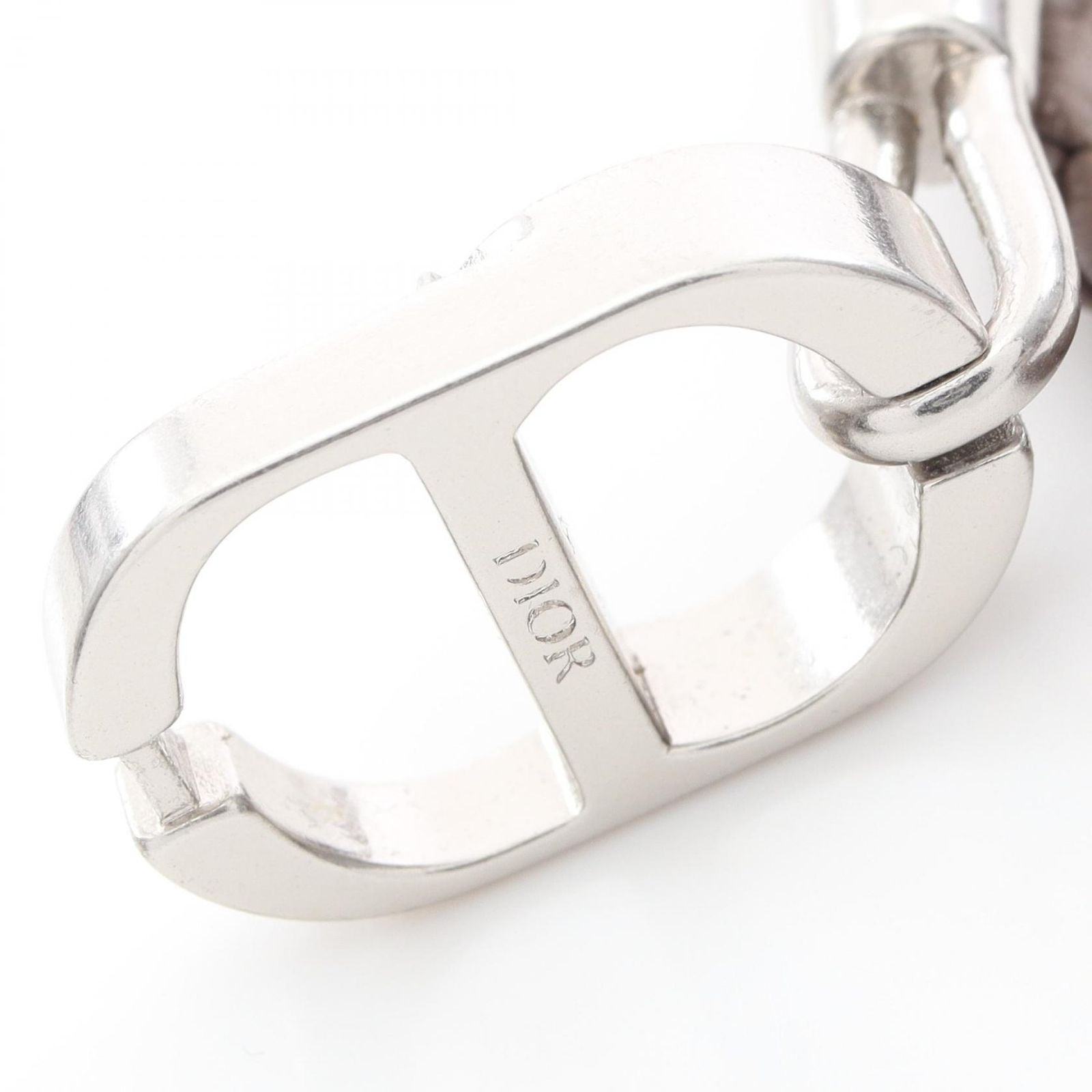Dior Bracelet CD Icon Braid Leather Double Brown Stainless Steel — view 5