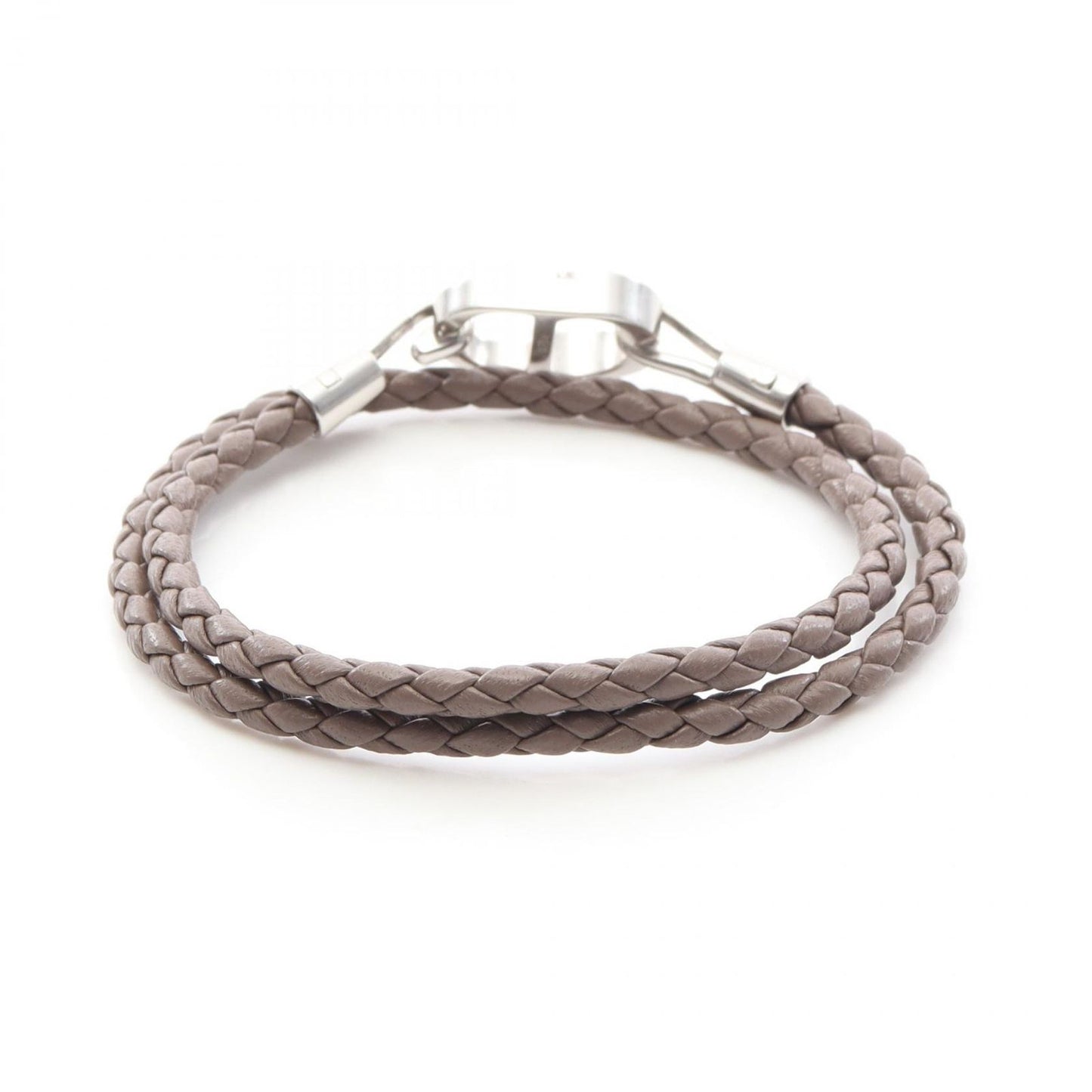Dior Bracelet CD Icon Braid Leather Double Brown Stainless Steel — view 2