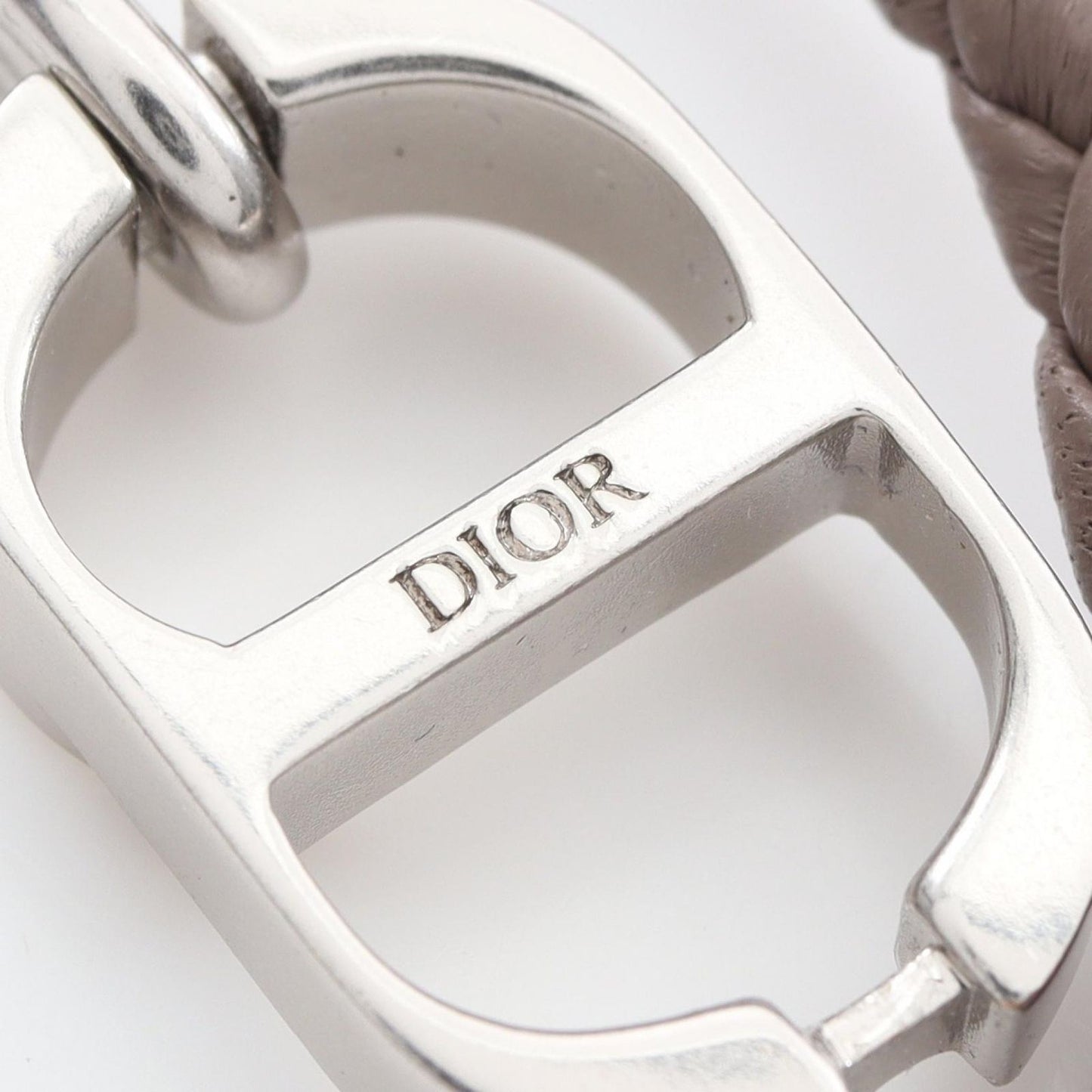 Dior Bracelet CD Icon Braid Leather Double Brown Stainless Steel — view 5