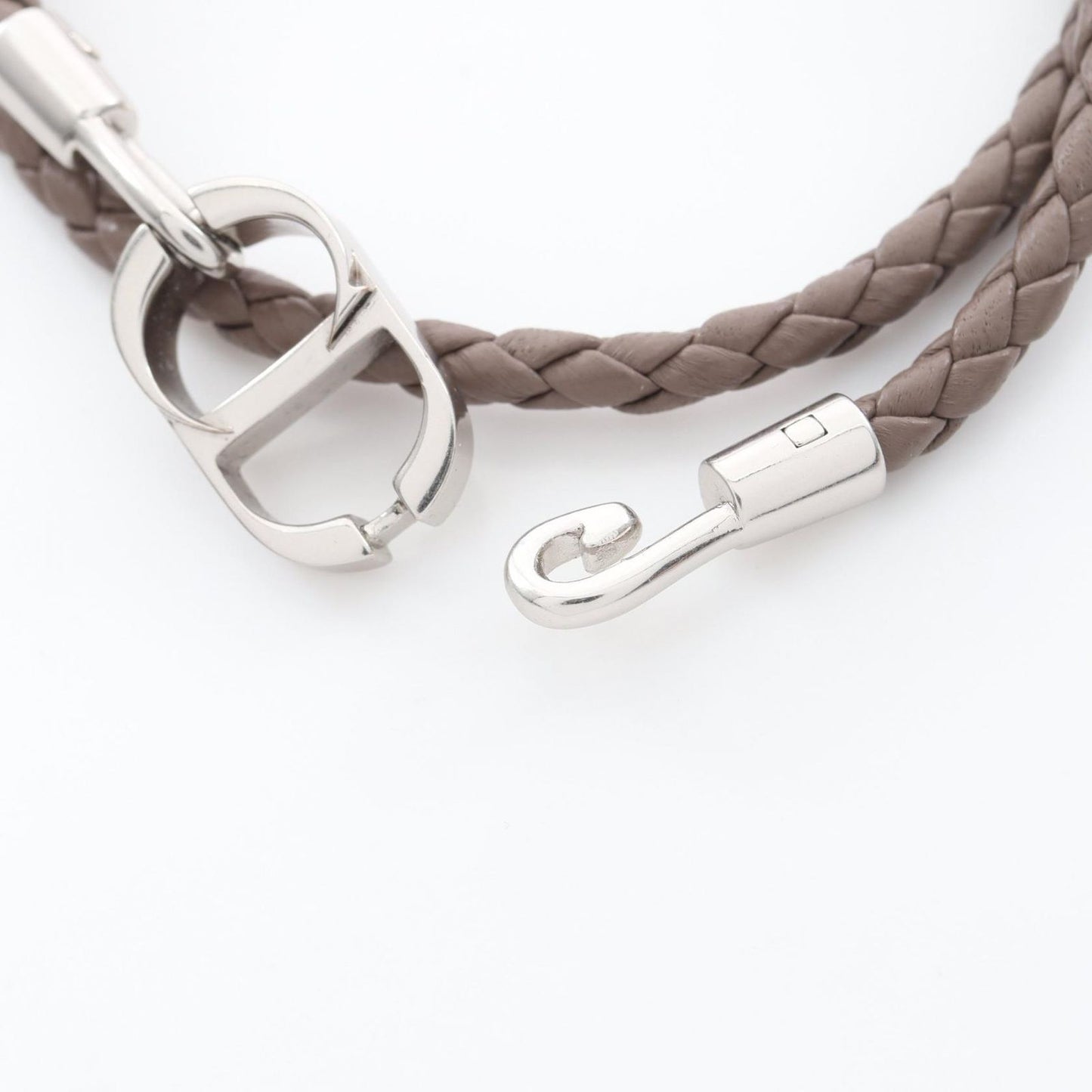 Dior Bracelet CD Icon Braid Leather Double Brown Stainless Steel — view 4