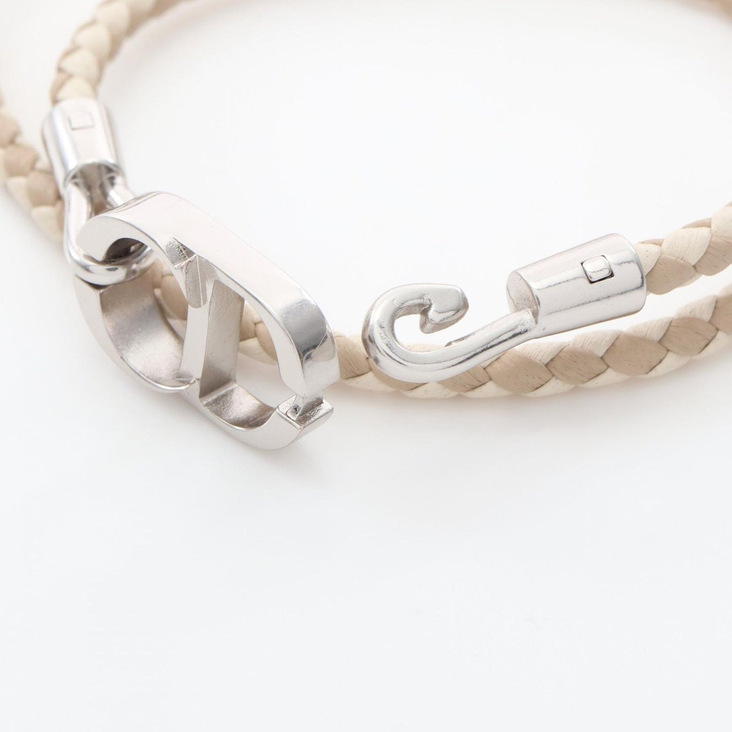 Dior Bracelet CD Icon Braid Leather Double Beige Stainless Steel — view 4