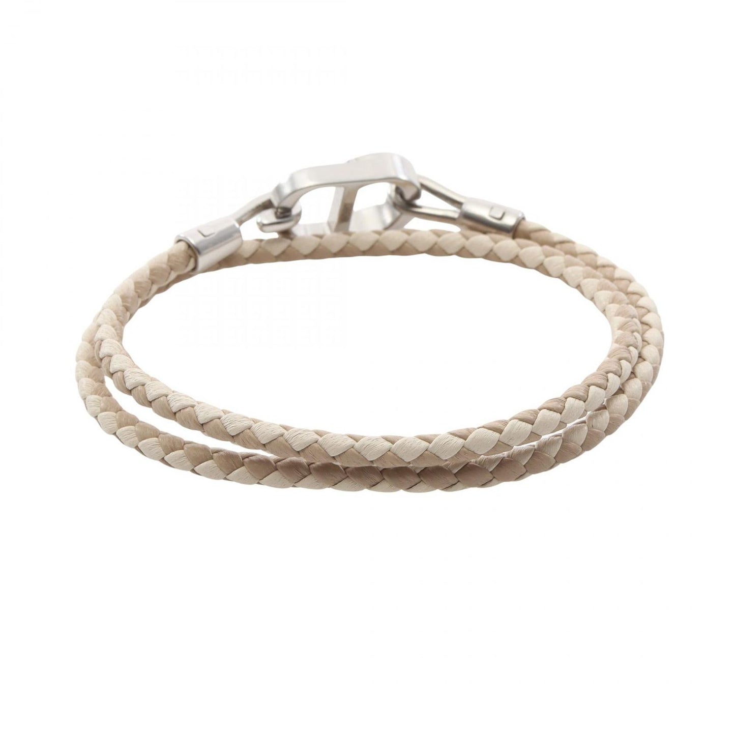 Dior Bracelet CD Icon Braid Leather Double Beige Stainless Steel — view 2