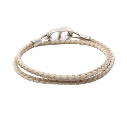 Dior Bracelet CD Icon Braid Leather Double Beige Stainless Steel — view 2