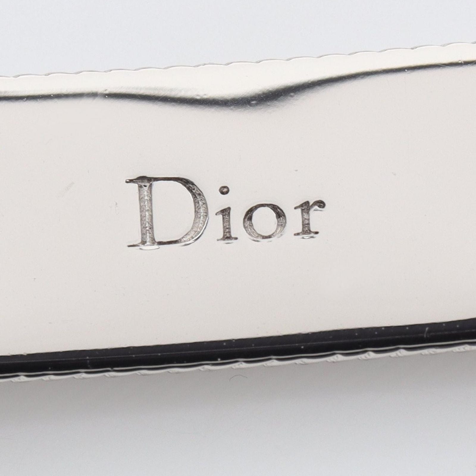 Dior Bracelet Guilloche Chain Link Logo Plate Silver Stainless Steel — view 5