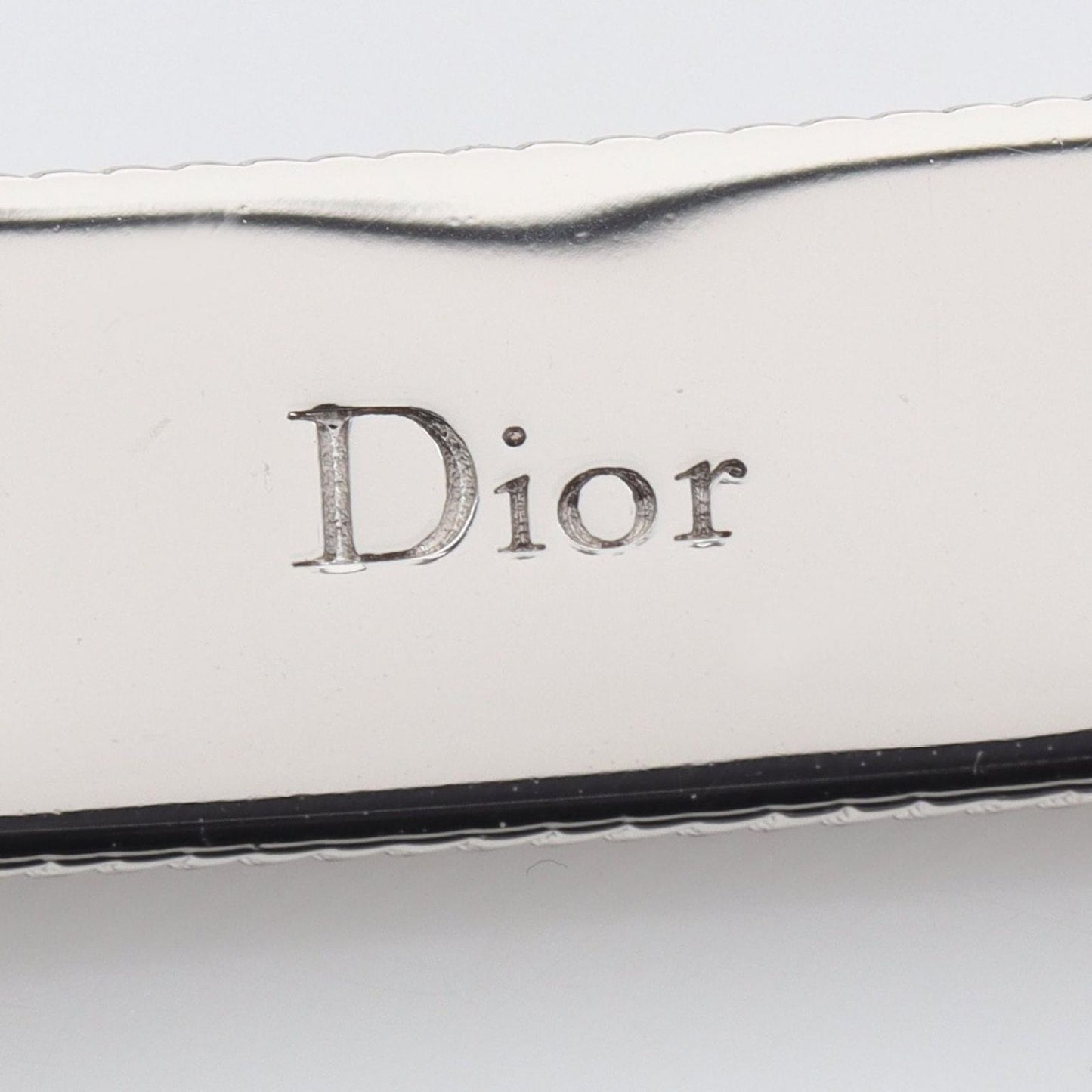 Dior Bracelet Guilloche Chain Link Logo Plate Silver Stainless Steel — view 5