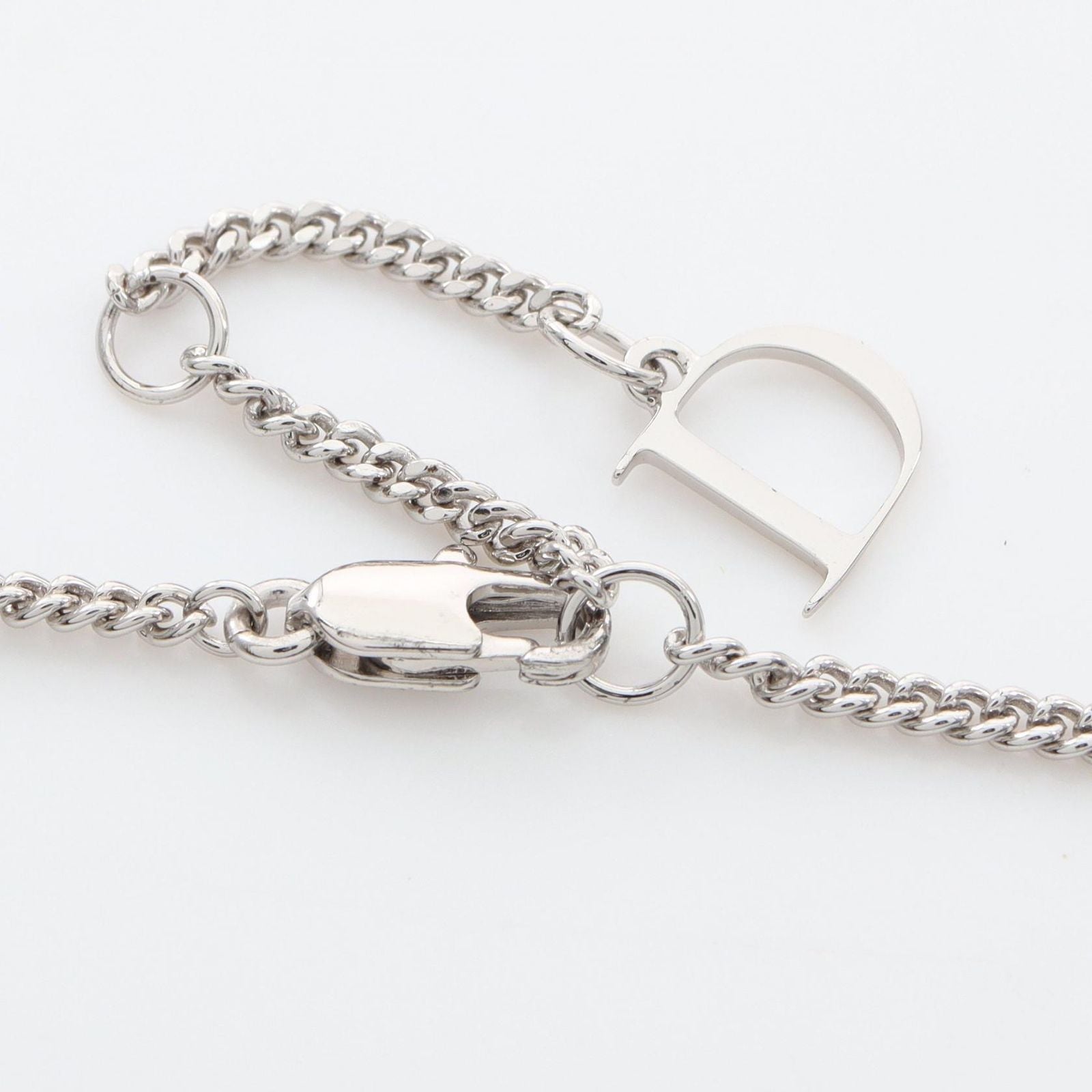 Dior Necklace Guilloche Plate Pendant Logo Silver Stainless Steel — view 4