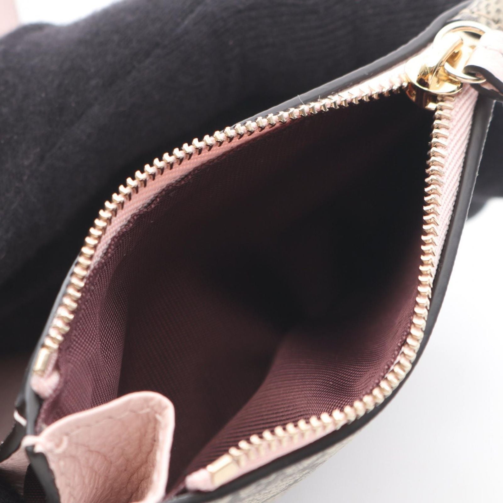 Gucci Trifold Wallet Double Bicolor Mini GG Supreme Pink Beige Leather Bifold — view 4
