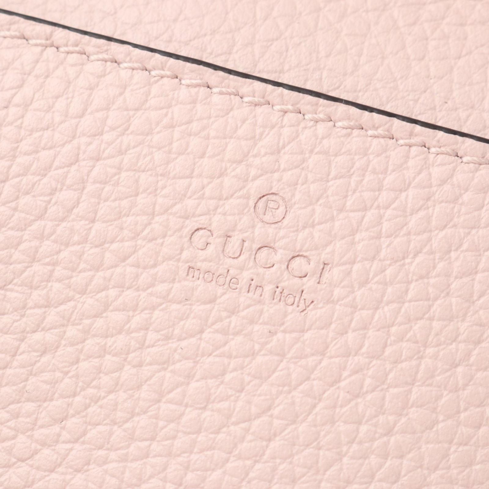 Gucci Trifold Wallet Double Bicolor Mini GG Supreme Pink Beige Leather Bifold — view 5