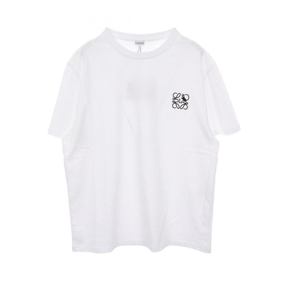 Loewe Short Sleeve T-Shirt Anagram Relaxed Fit White Cotton