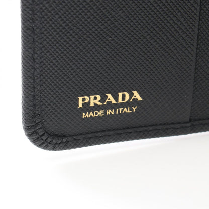 Prada Bifold Wallet Saffiano Triang Black Leather — view 5