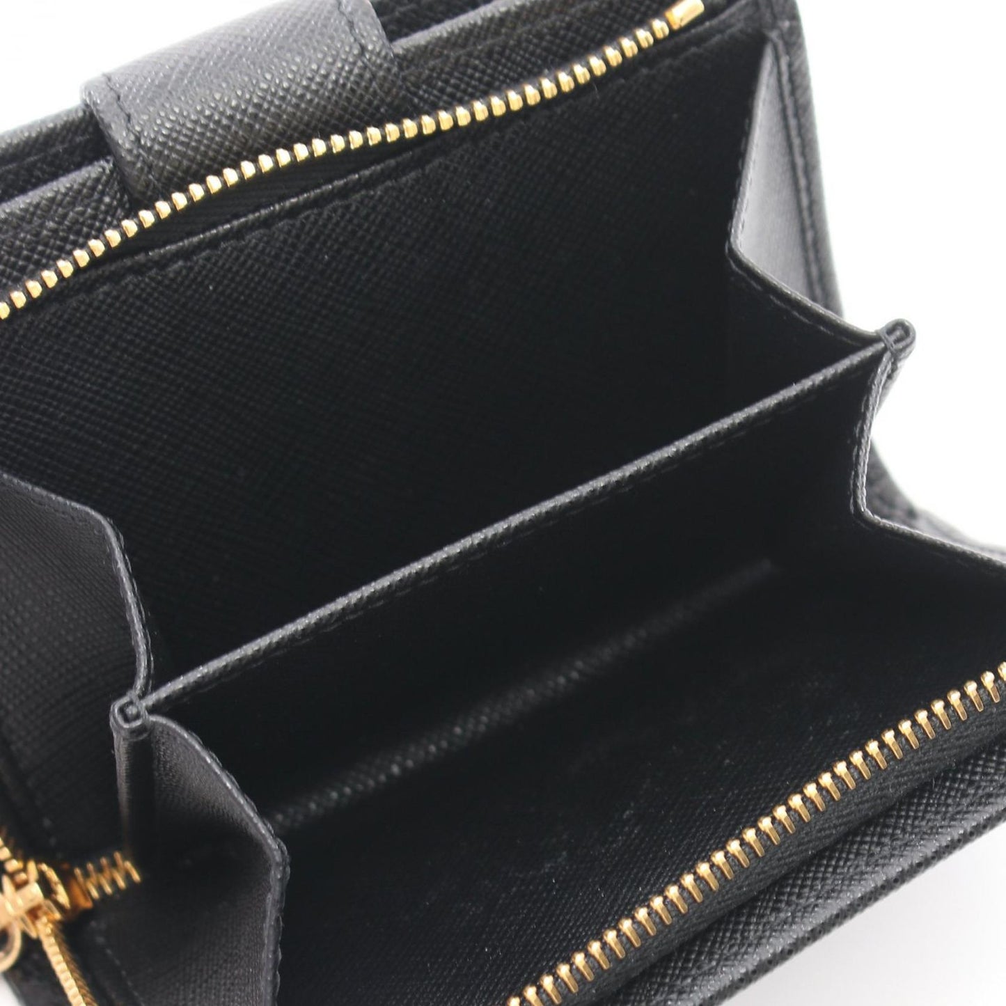 Prada Bifold Wallet Saffiano Triang Black Leather — view 4