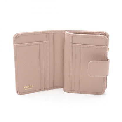 Prada Bifold Wallet Saffiano Triang Cipria Leather — view 3