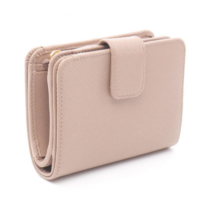 Prada Bifold Wallet Saffiano Triang Cipria Leather — view 2