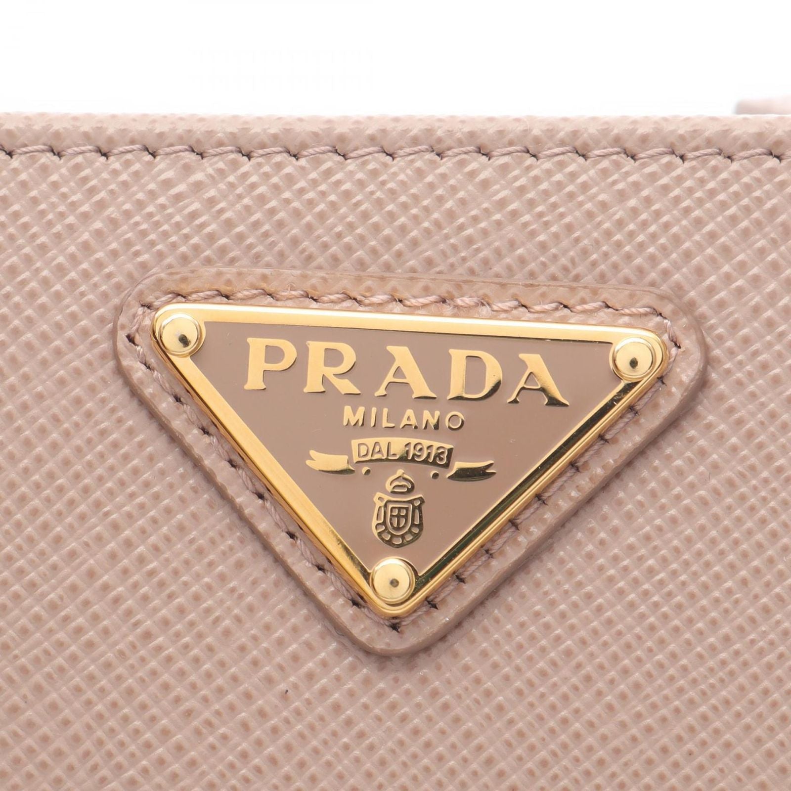 Prada Bifold Wallet Saffiano Triang Cipria Leather — view 6