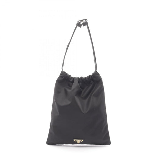 Prada Pouch Tessuto Drawstring Purse Black Nylon